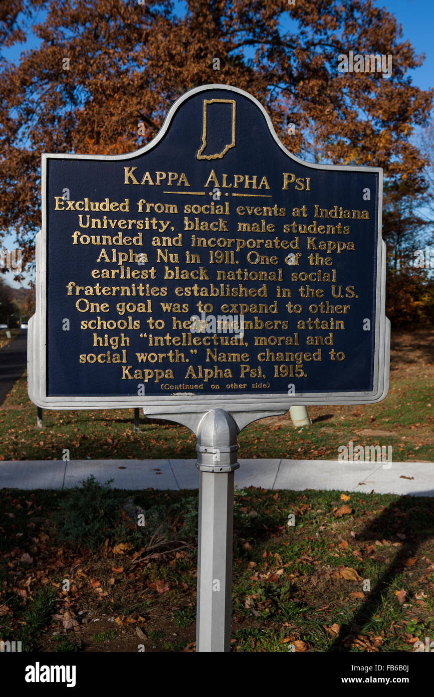 KAPPA ALPHA PSI ausgeschlossen von gesellschaftlichen Veranstaltungen an  der Indiana University, schwarzen männliche Studenten gegründet und Kappa  Alpha Nu im Jahre 1911. Eines der frühesten schwarzen nationale  Sozialvereinigungen Sitz in den USA