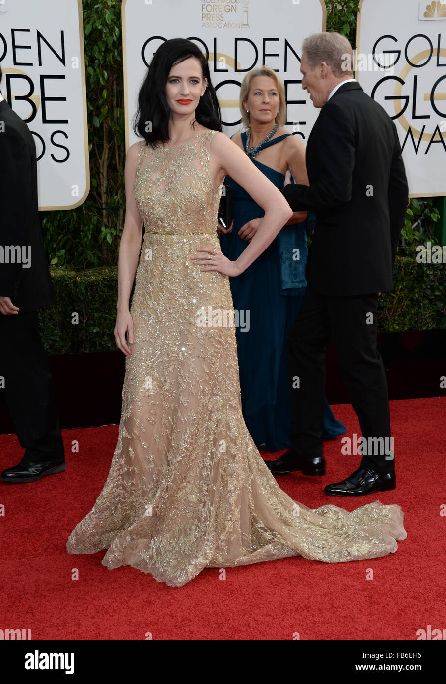 Los Angeles, Kalifornien, USA. 10. Januar 2016. Eva Green kommt bei den Golden Globes, Los Angeles, CA-Credit: Sydney Alford/Alamy Live News Stockfoto