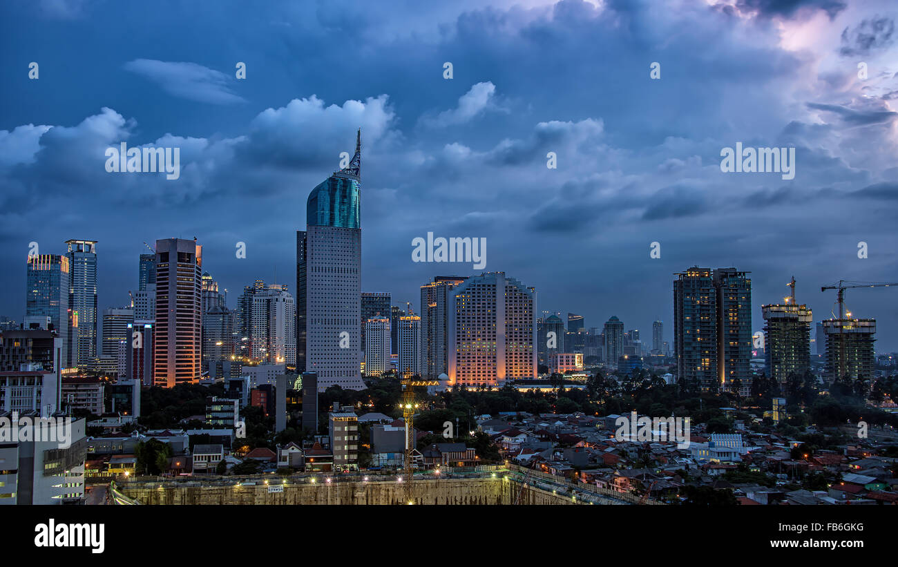 Jakarta-Stadt-panorama Stockfoto