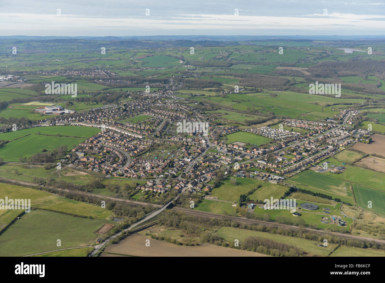 Eine Luftaufnahme des North Derbyshire Dorf von Tupton Stockfoto