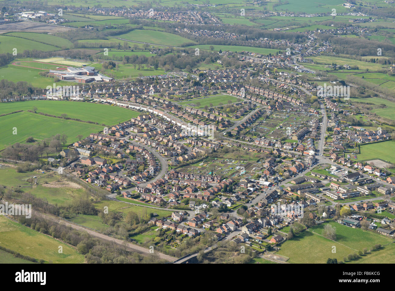 Eine Luftaufnahme des North Derbyshire Dorf von Tupton Stockfoto