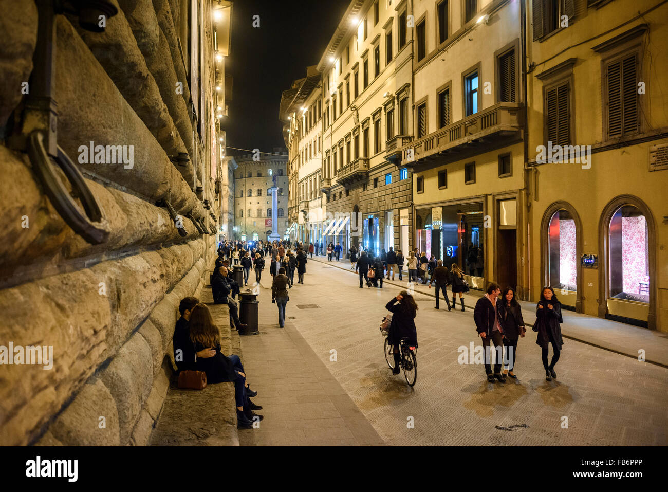 Florenz. Italien. Via de' Tornabuoni. Stockfoto