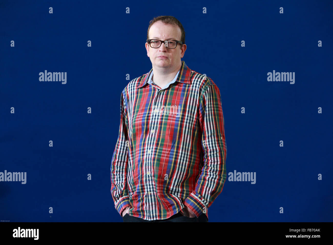 Edinburgh International Book Festival 2013 Porträt von Robert Muchamore bei Charlotte Square Garden Pic von Pako Mera Stockfoto
