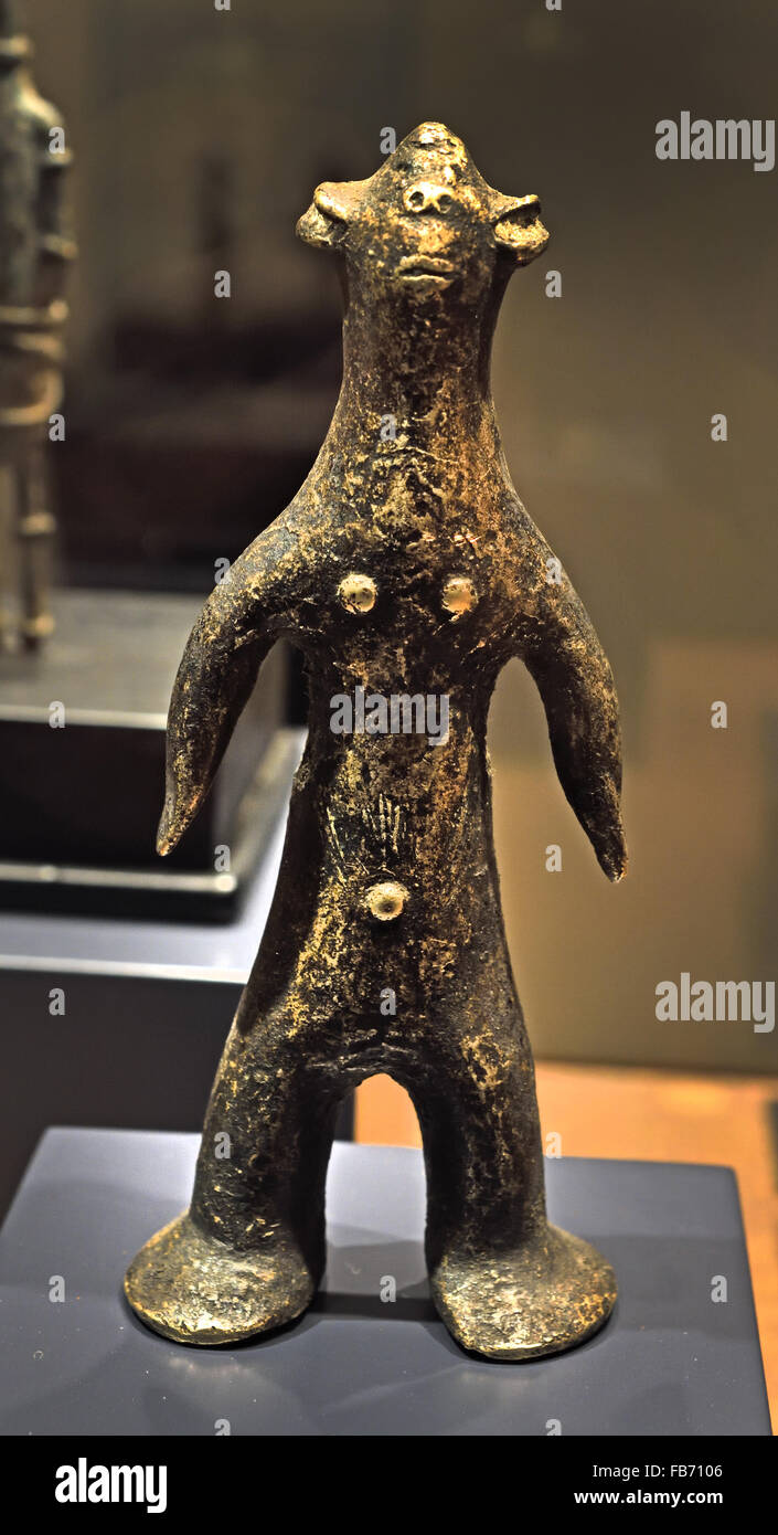 Schützenden Gottheit Montol (Nigeria) aus dem 18. Jahrhundert Bronze Afrika afrikanisch (Schutzgottheit) Stockfoto
