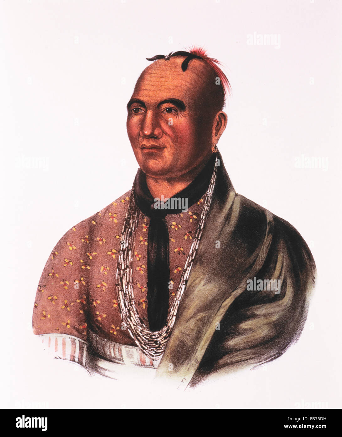 Joseph Brant, Thayendanega, Mohawk Kriegshäuptling, Chef der Irokesen-Konföderation, Lithographie, ca. 1830 Stockfoto