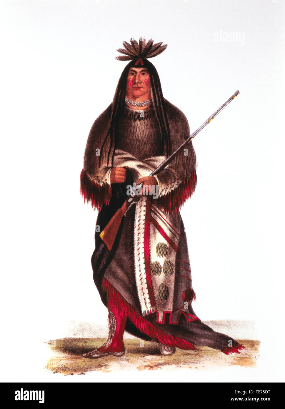 Wanata, das Ladegerät, (1795-1848), westliche Dakota Sioux Häuptling, Gemälde von Charles King Bird, circa 1826 Stockfoto