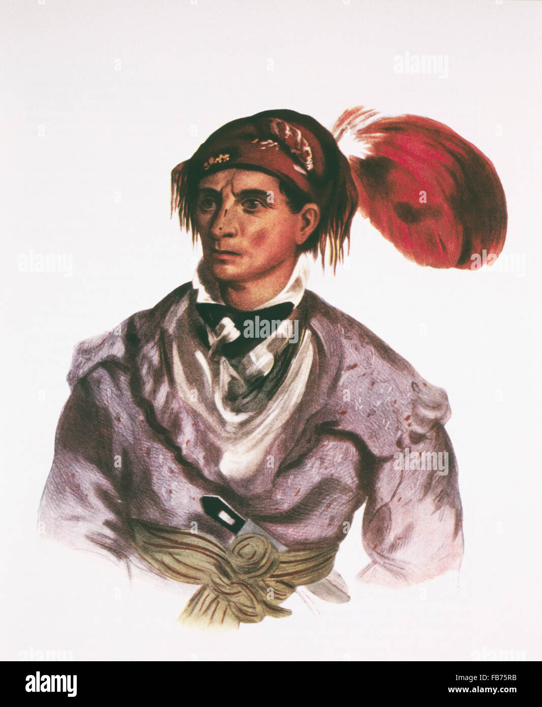 Tahchee, Cherokee Chief, Gemälde von Charles Bird King, ca. 1830 Stockfoto