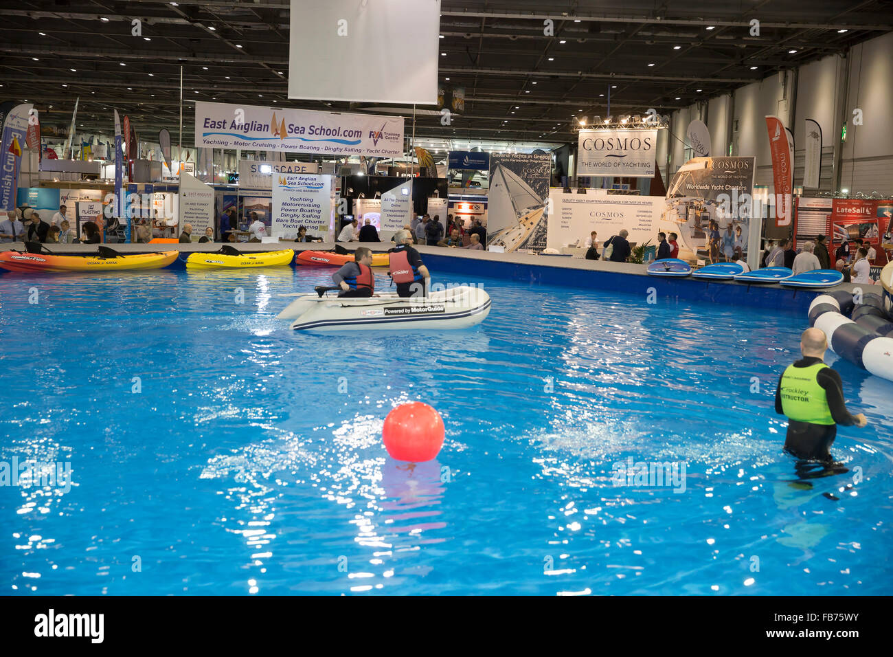 London, UK. 11. Januar 2016. East Anglian Sea School unterrichten die Öffentlichkeit auf der 62. jährlichen London Boat Show die in ExCel weiter. Bildnachweis: Keith Larby/Alamy Live-Nachrichten Stockfoto