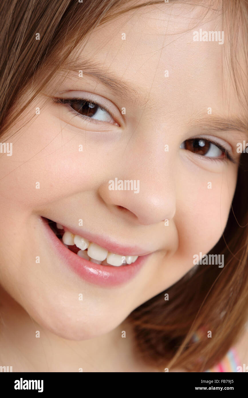kleines Mädchen Nahaufnahme portrait Stockfoto