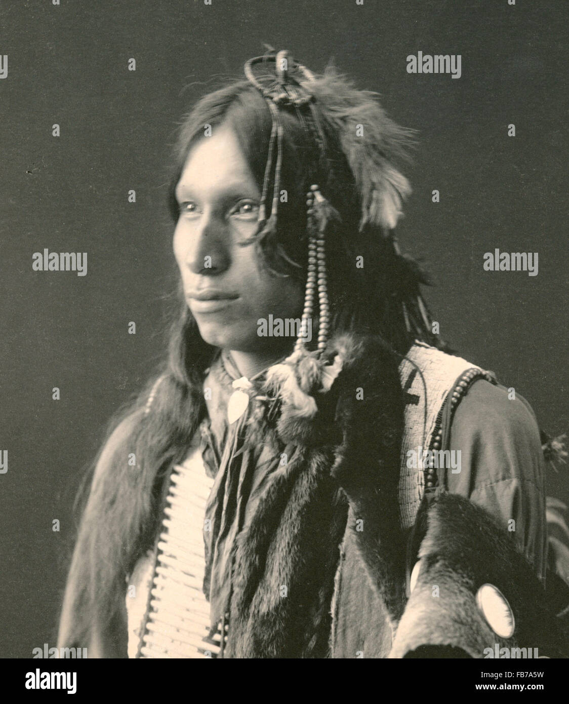 Native American Indian, Peter Iron Shell, Sioux Indianer Stockfoto