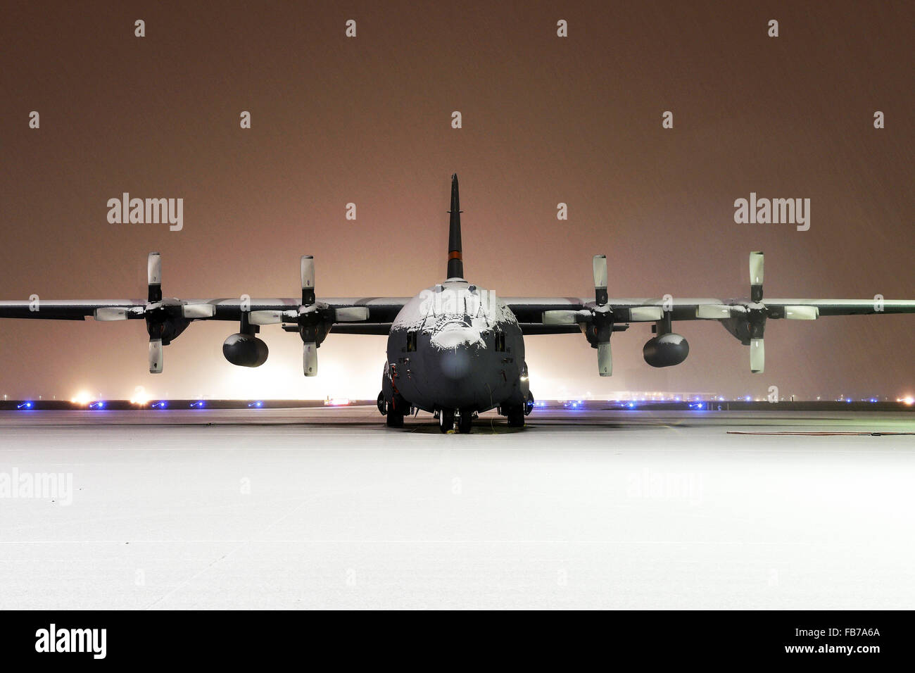 Lockheed C-130 Hercules, viermotorige Turboprop-Militärtransporter Stockfoto