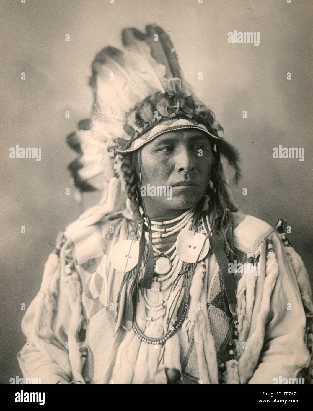 Native American Indian entdeckt Jack Rabbit, Crow Indian Stockfoto