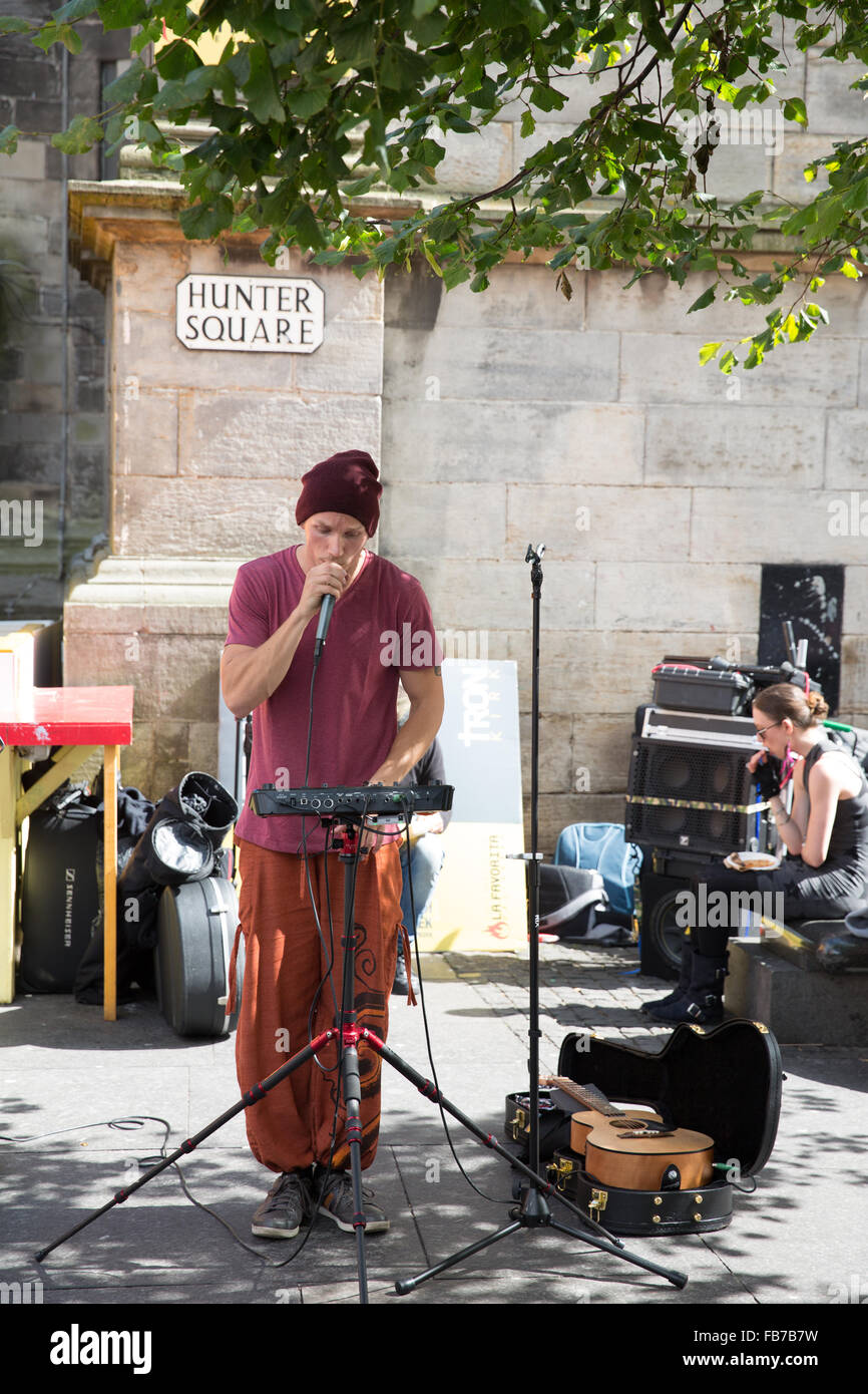 Straßenkünstler, Edinburgh Fringe Festival. Stockfoto