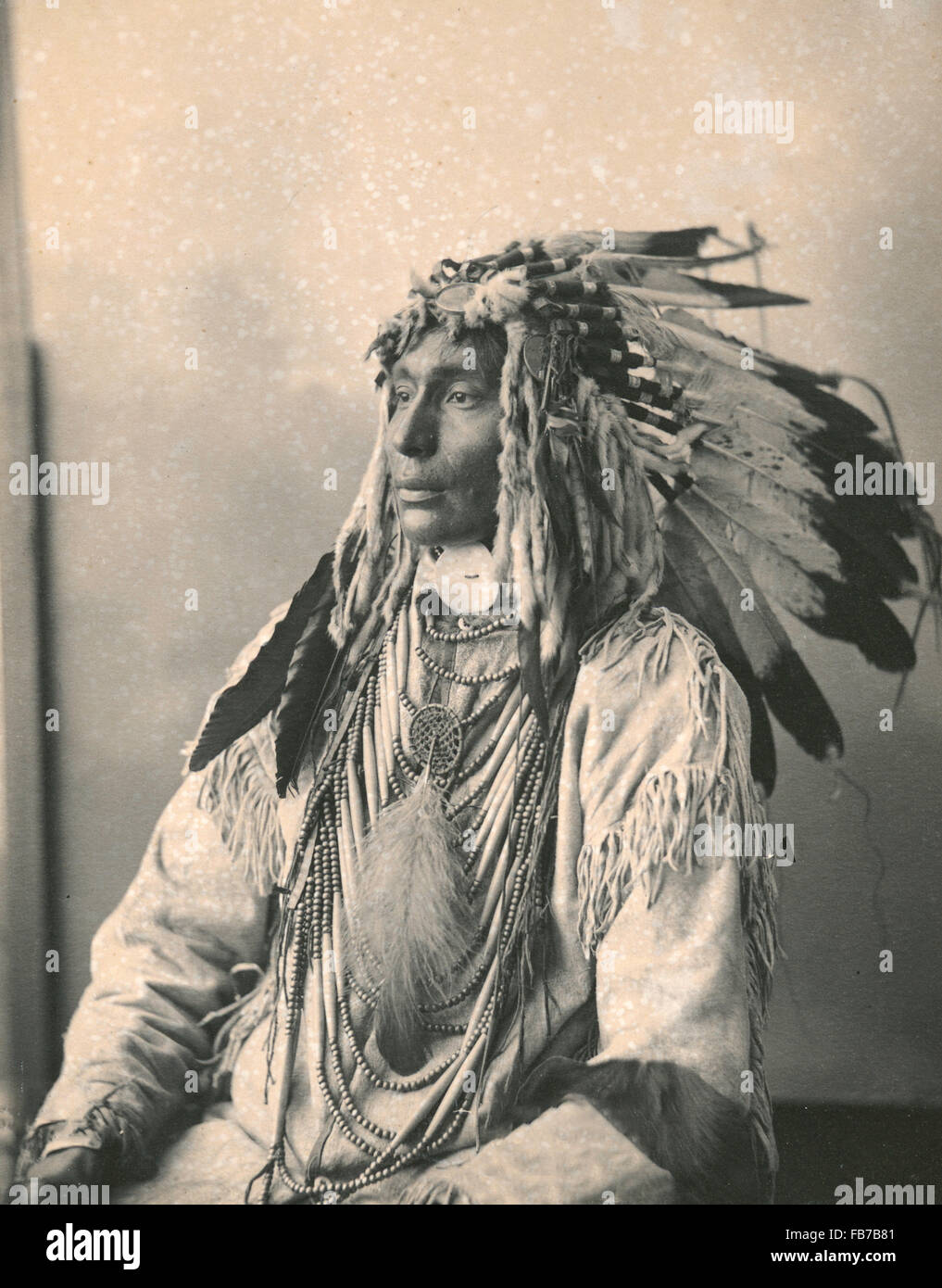 Native American Indian, Kill entdeckt Pferd, Assiniboine Indianer Stockfoto