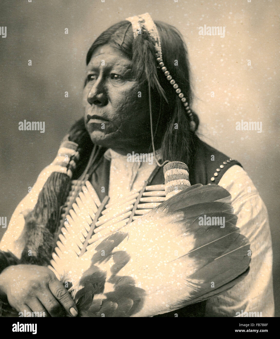 Native American Indian Chief Grant Richards, Tonkawa Indianer Stockfoto
