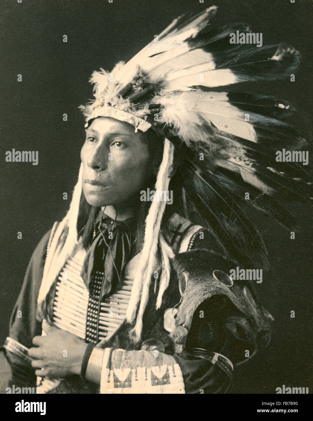 Native American Indian, Eagle Elk, Sioux Indianer Stockfoto