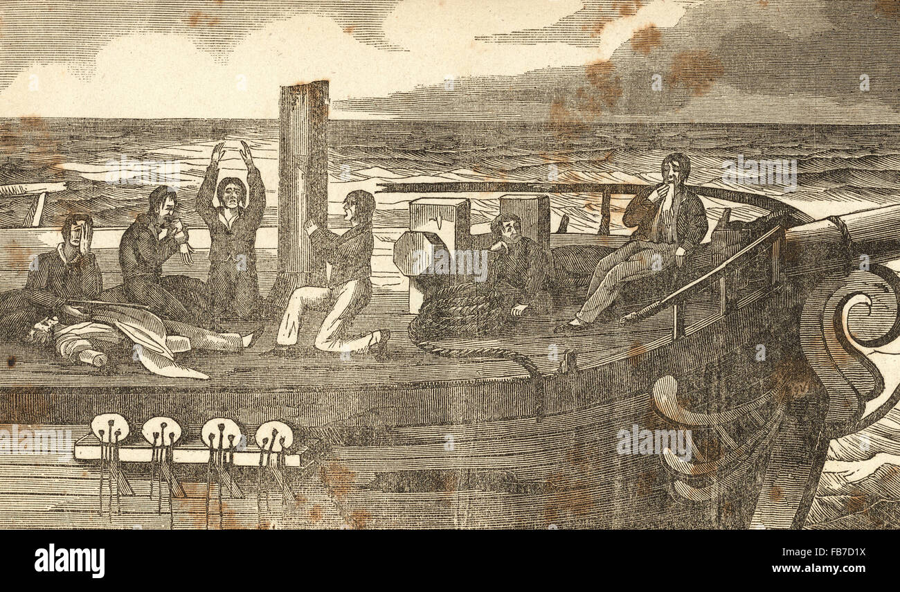 Schiffswrack, Kannibalismus auf dem Wassergeloggten Francis Spaight im Jahr 1834 Stockfoto
