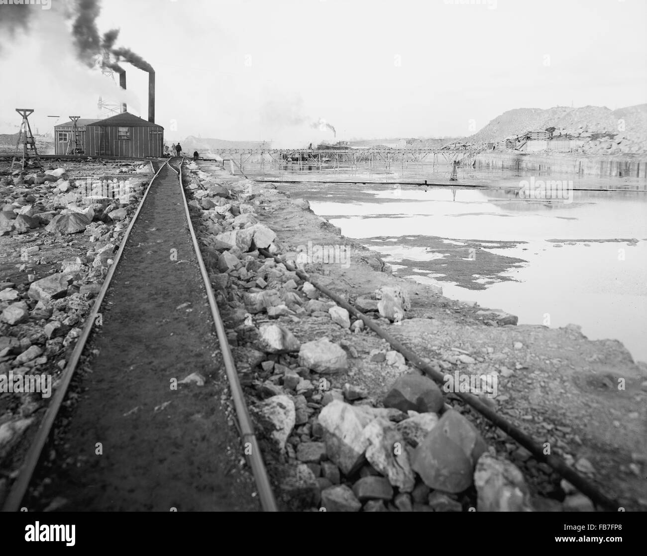 Blick nach Osten entlang Livingstone Kanal, Detroit, Michigan, USA, um 1910 Stockfoto