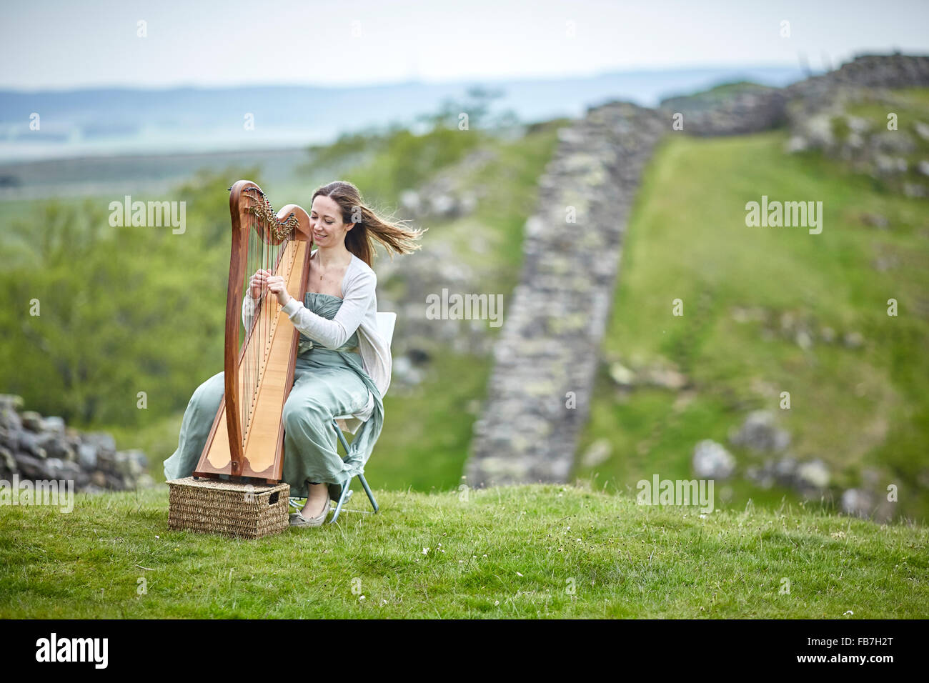 BBC Music Day "für die Liebe zur Musik" Hadrianswall Sound 2015 in Cumbria und Northumberland Gilsland sound Festival Attr Stockfoto