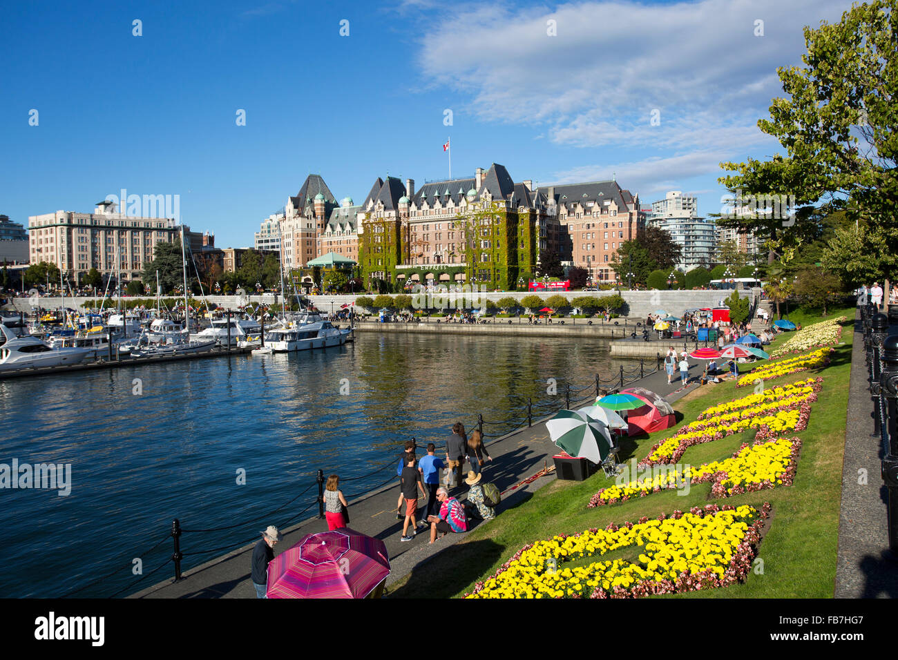 Nordamerika, Kanada, British Columbia, Vancouver Island, Victoria, Empress Hotel, Hafen Stockfoto