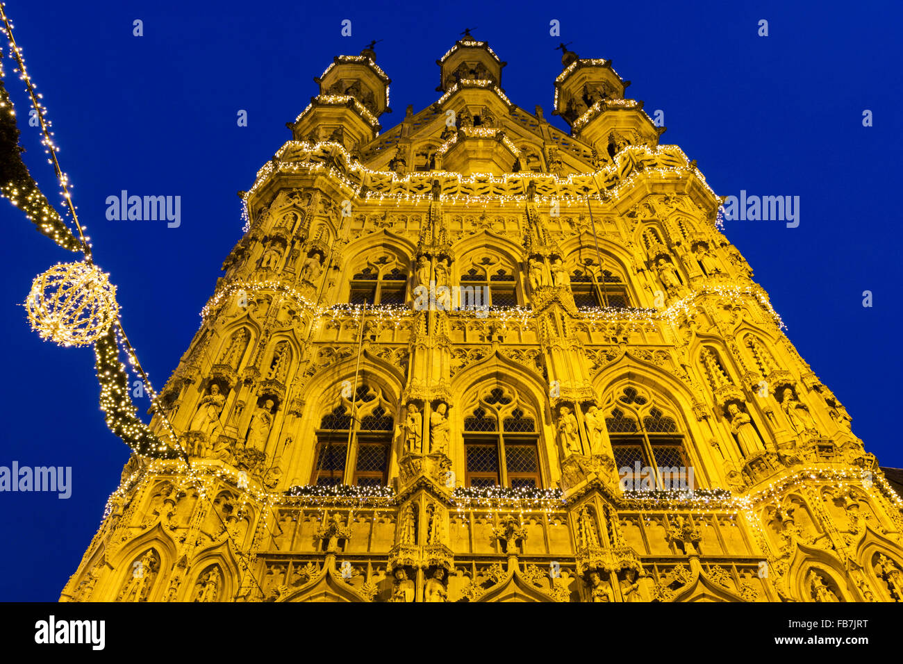 Prächtige Rathaus Leuven in Belgien Stockfoto