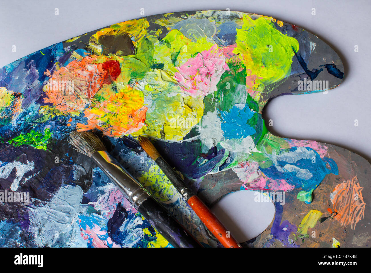 Kunst-tools Satz, zwei Pinsel Stockfoto