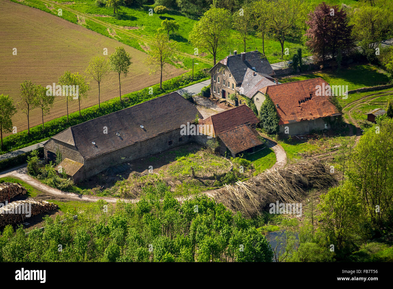 Luftaufnahme Verlassenen Bauernhof In Holzen Bauernhof Ruinen