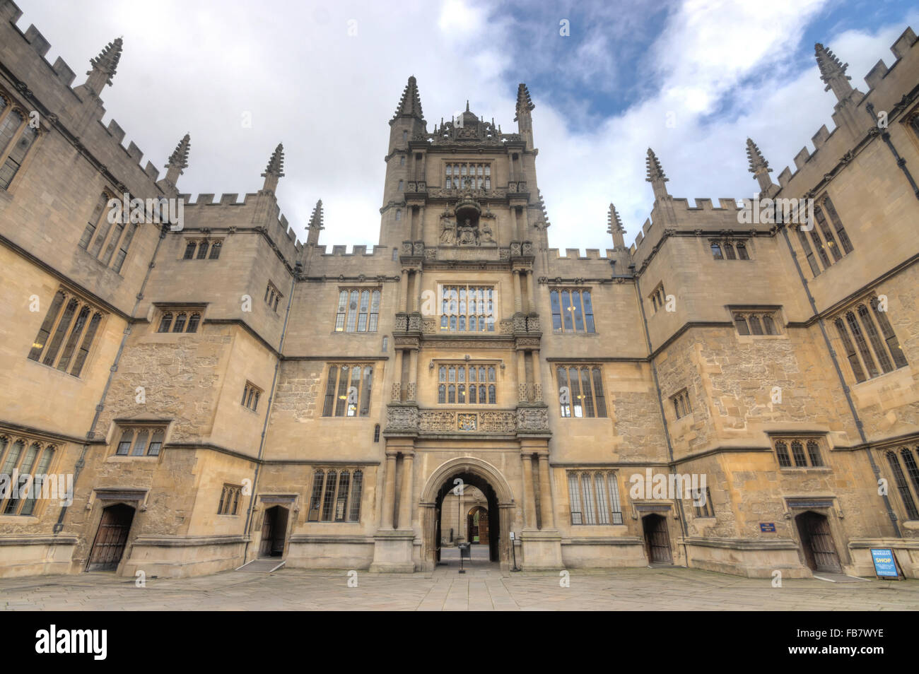 Hof, University of Oxford Bodleian Bibliothek Stockfoto