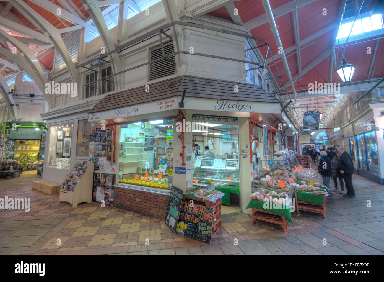 Markthalle in Oxford.  Historischer Markt, Indoor Stockfoto