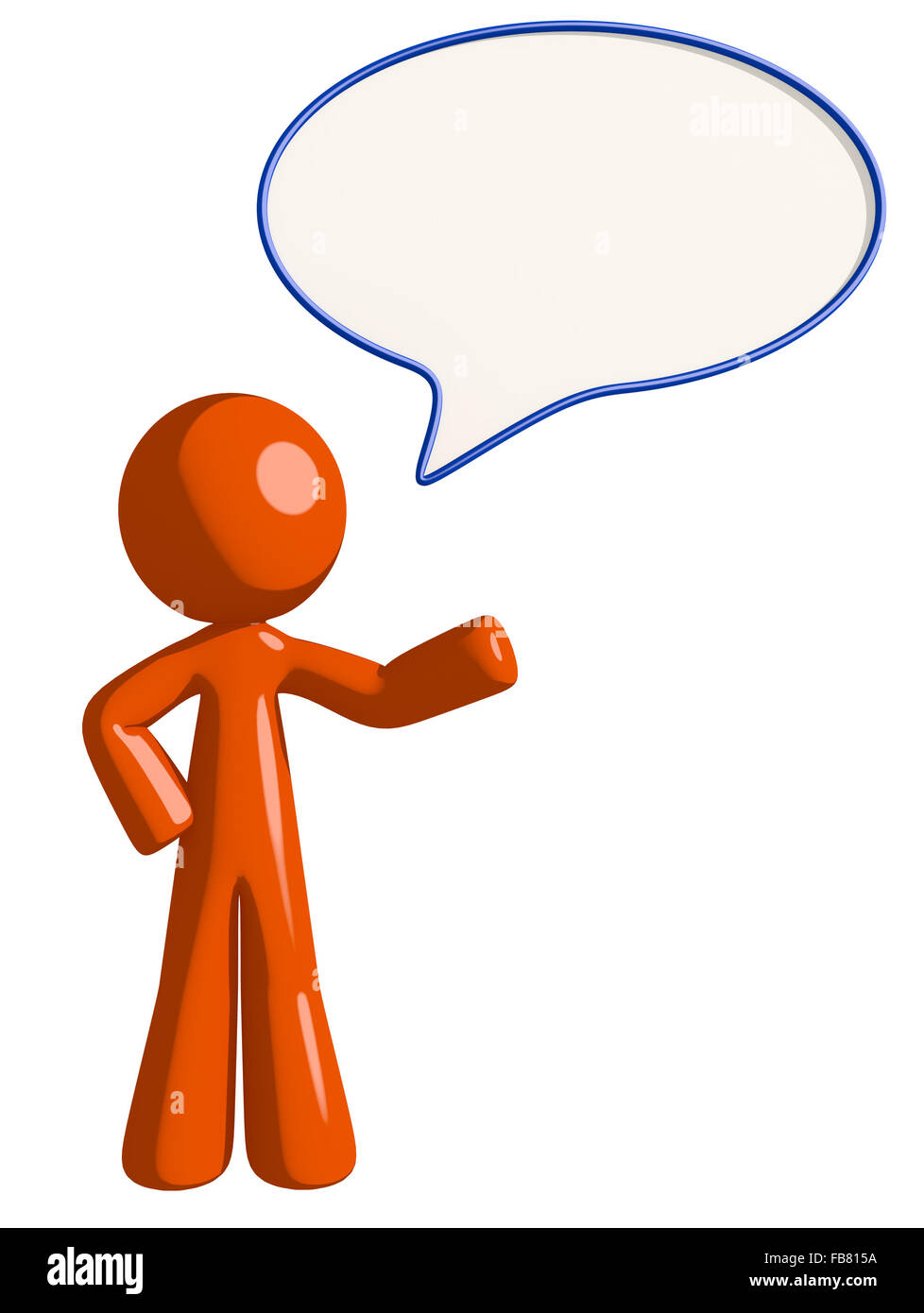 Orange mann Wort Blase. Stockfoto