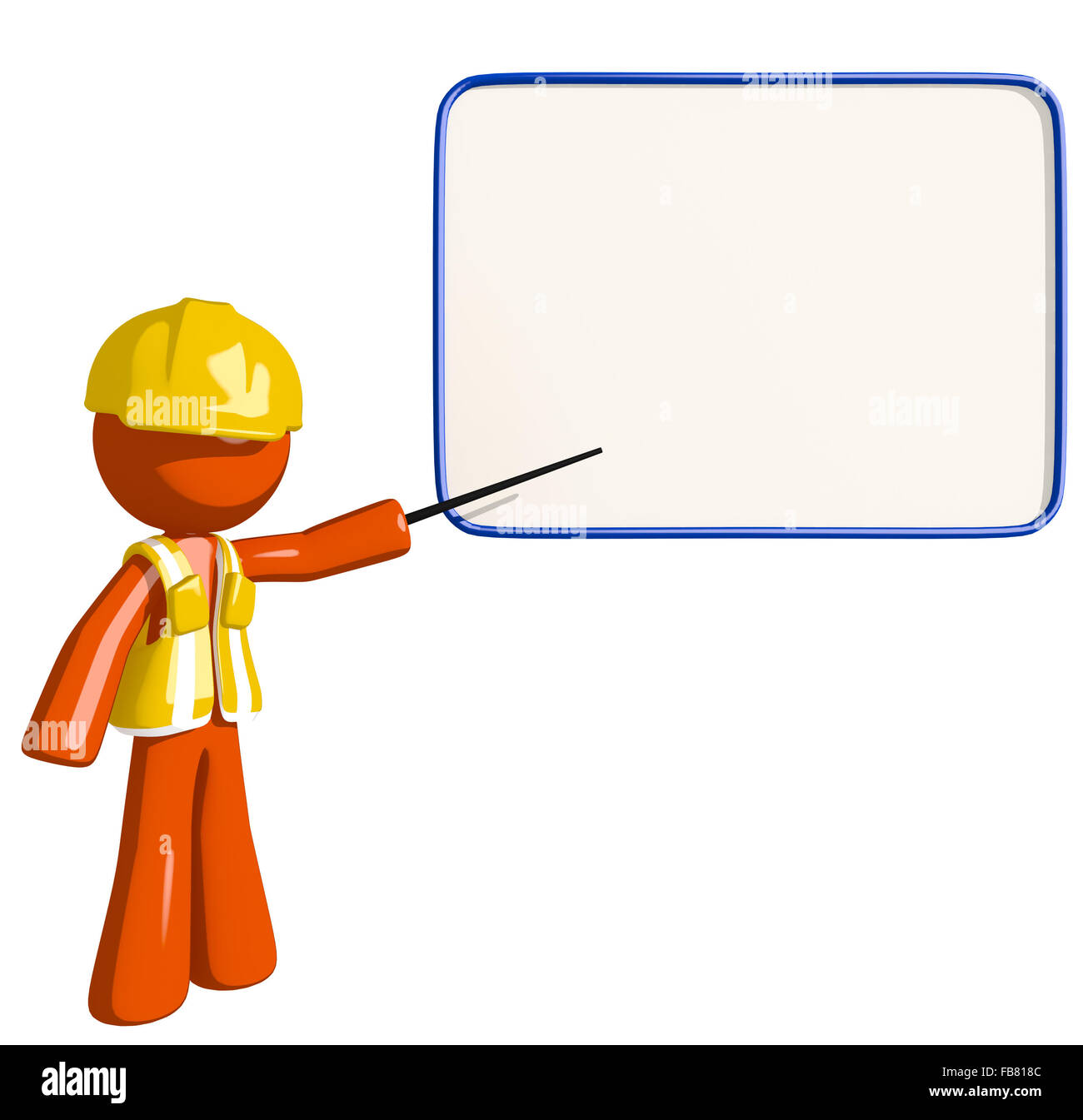 Orange mann Bauarbeiter Seminar. Stockfoto