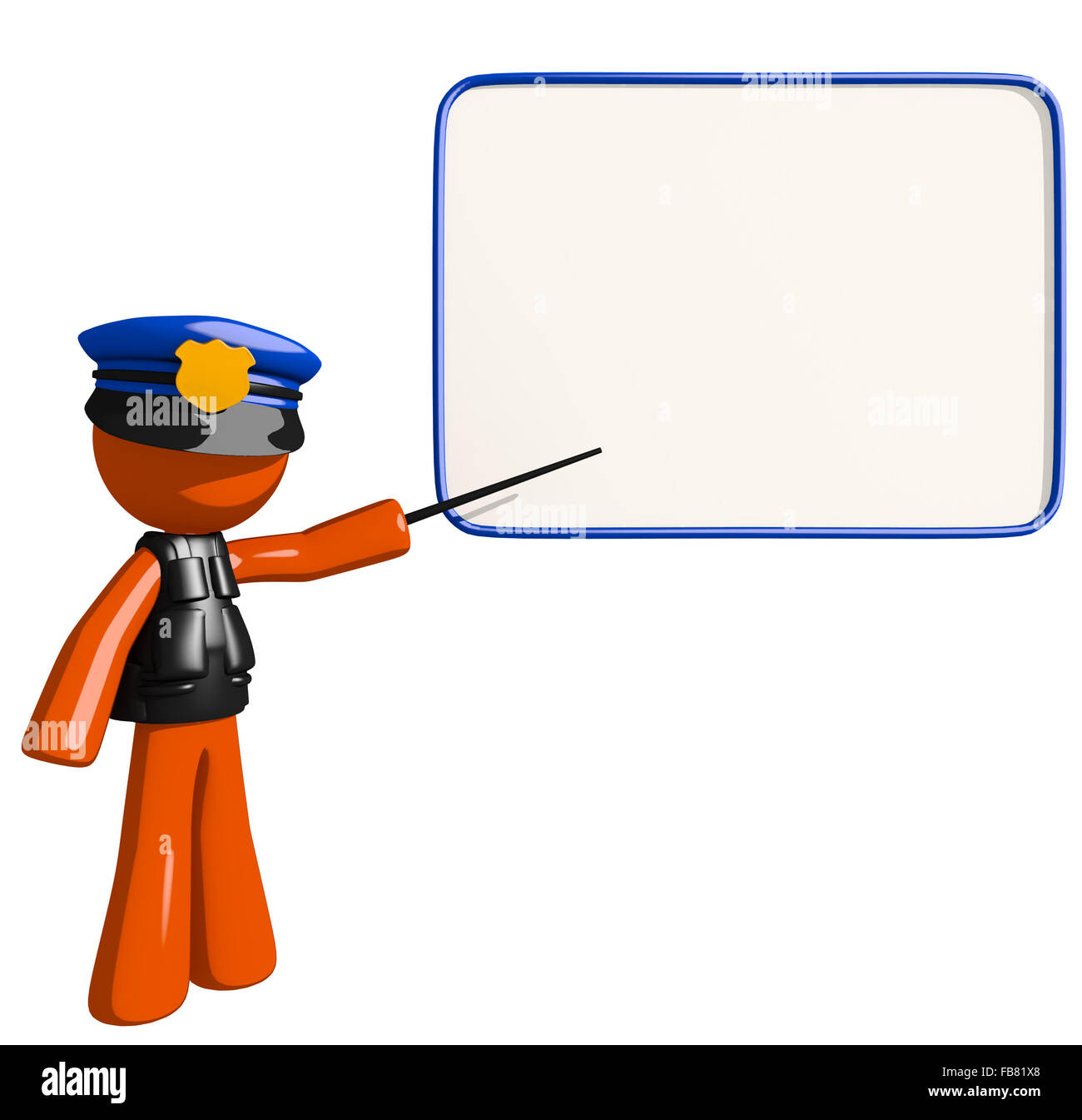 Orange mann Polizist Seminar. Stockfoto