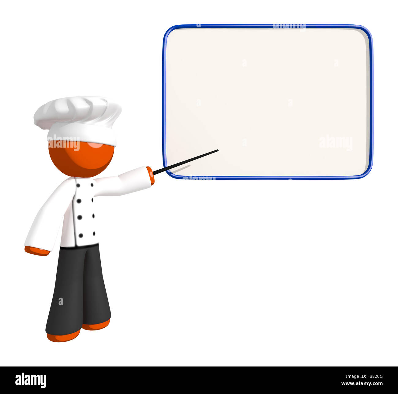 Orange Mann Chef Lehrer mit Trocken-Board gelöscht. Stockfoto