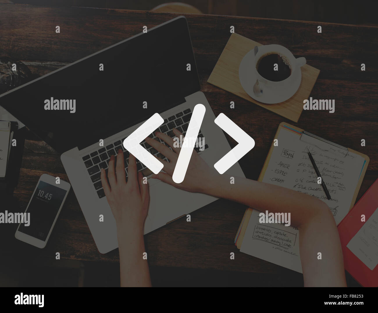 Programmierung, Codierung Technologie Website Skript-Programm-Konzept Stockfoto