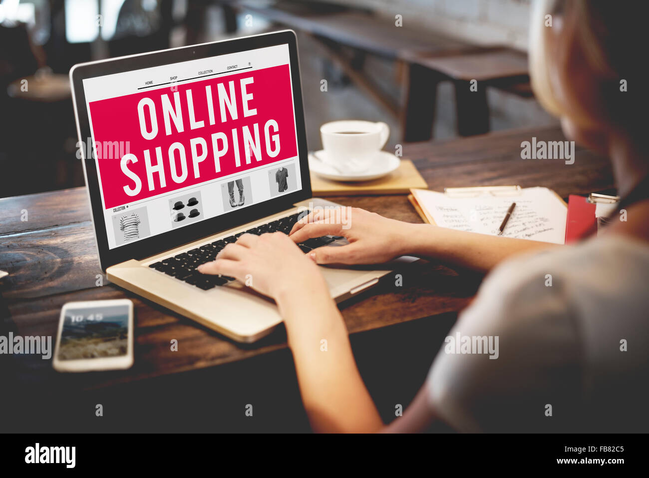 Online-Shopping Einkauf kommerzielle elektronische Konzept Stockfoto