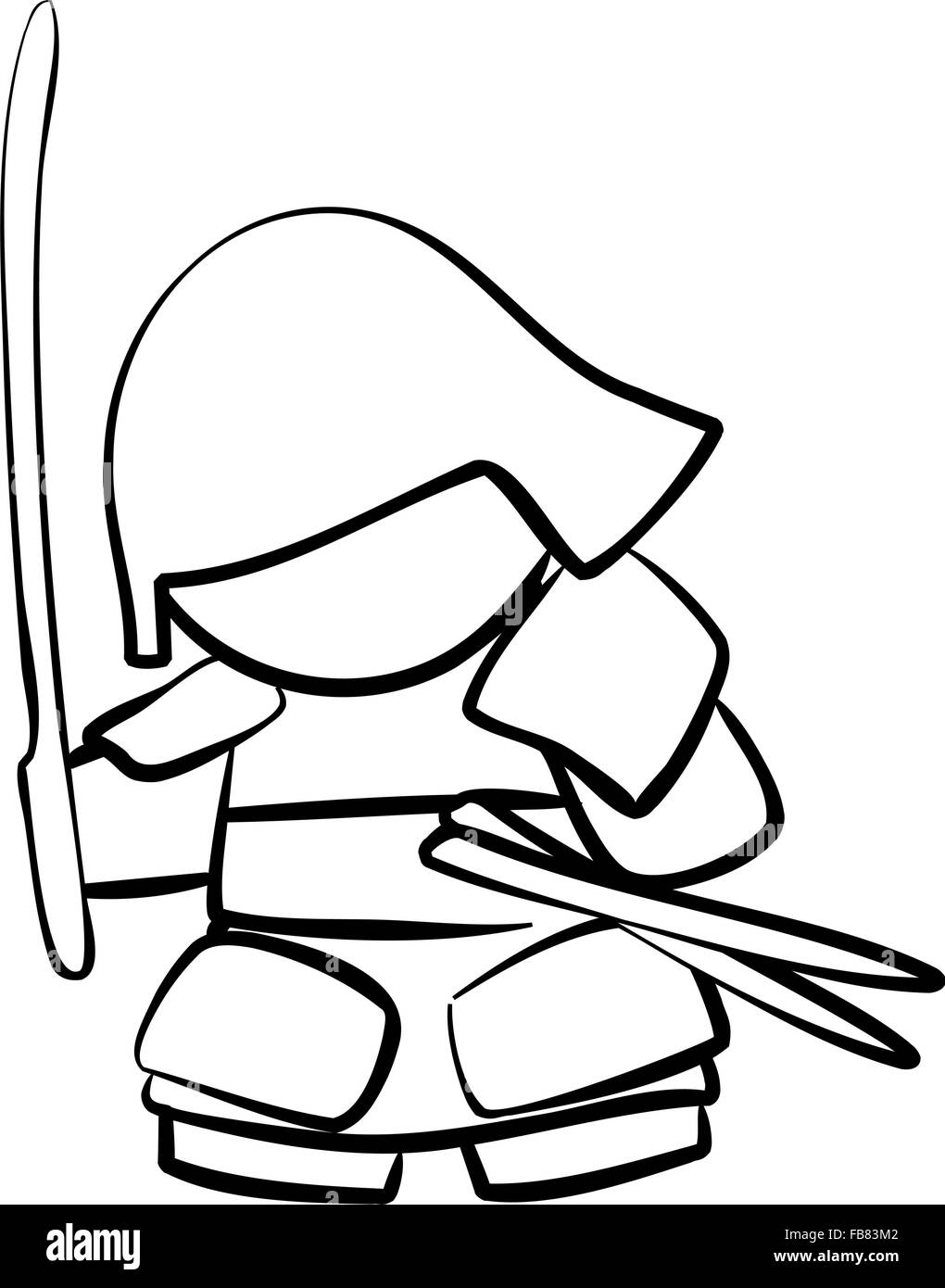Zeichnung der Samurai mit Schwert Stock-Vektorgrafik - Alamy