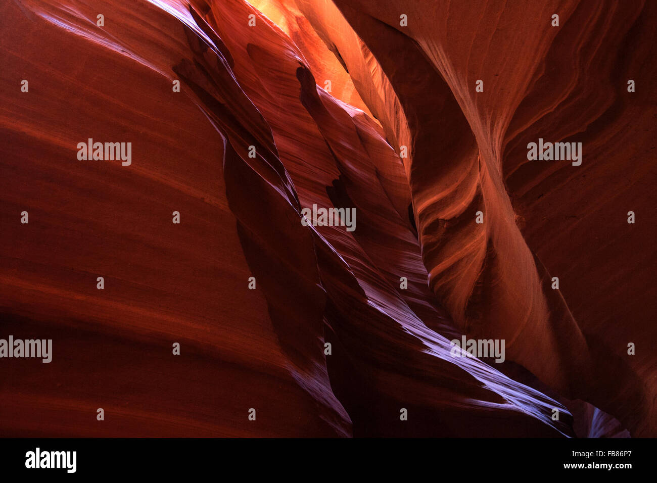 Sandstein-Formationen im Upper Antelope Canyon, Slotcanyon, Page, Arizona, USA Stockfoto