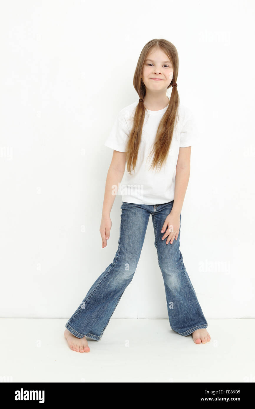 Smiley Mädchen mit schönen Haaren Stockfoto