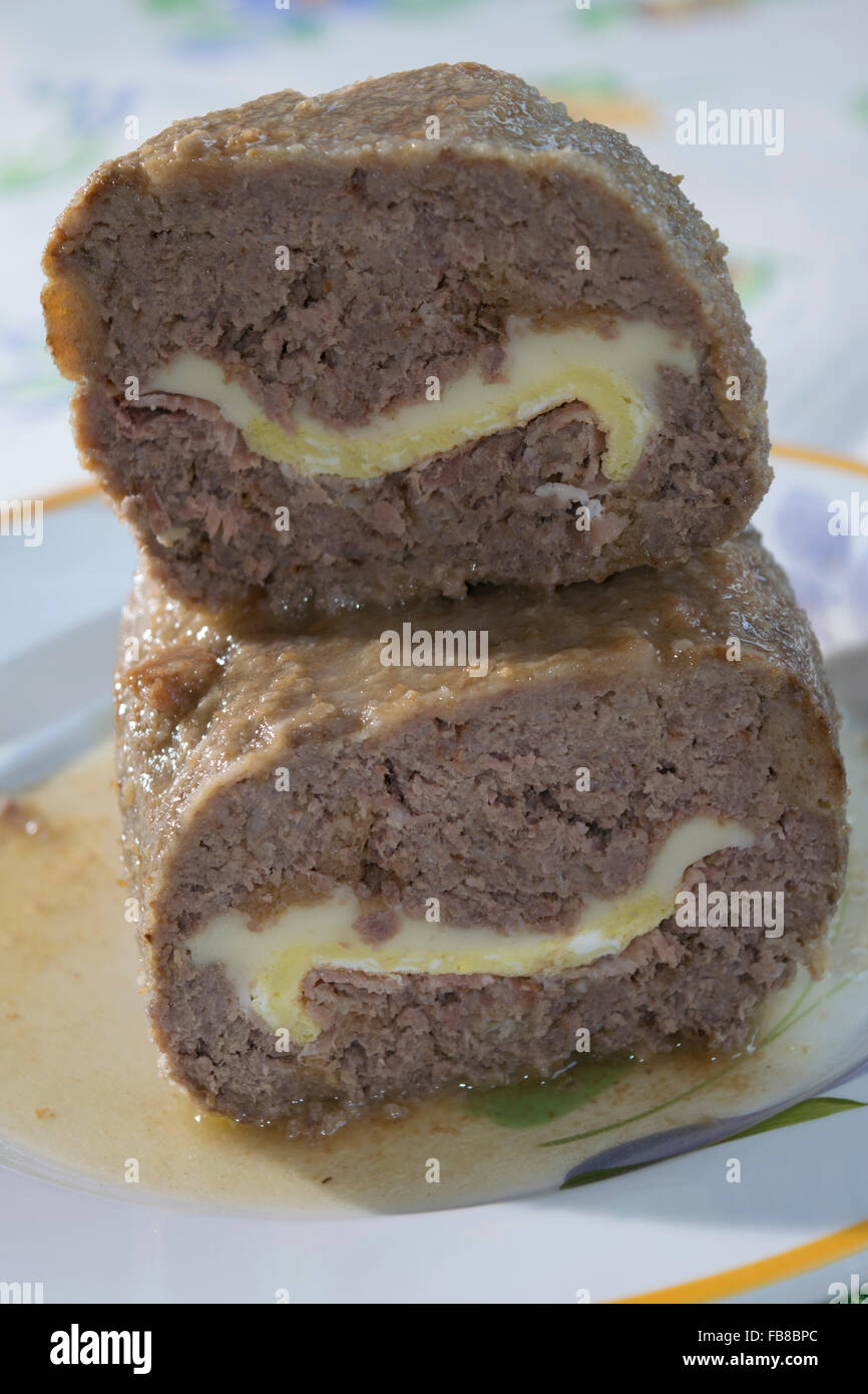 Rindfleisch-Hackbraten Stockfoto