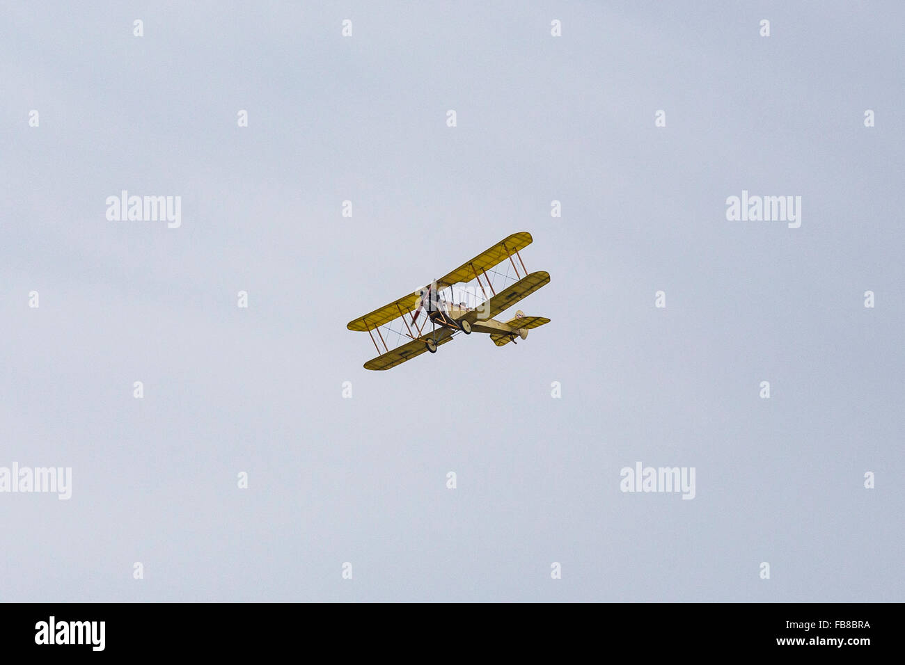 Ersten Weltkrieg Display Team, Royal Aircraft Factory BE2c, Farnborough International Airshow, Farnborough Airport, Rushmoor, Hampshire Stockfoto