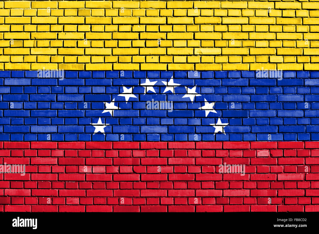 Flagge Venezuelas auf Mauer gemalt Stockfoto