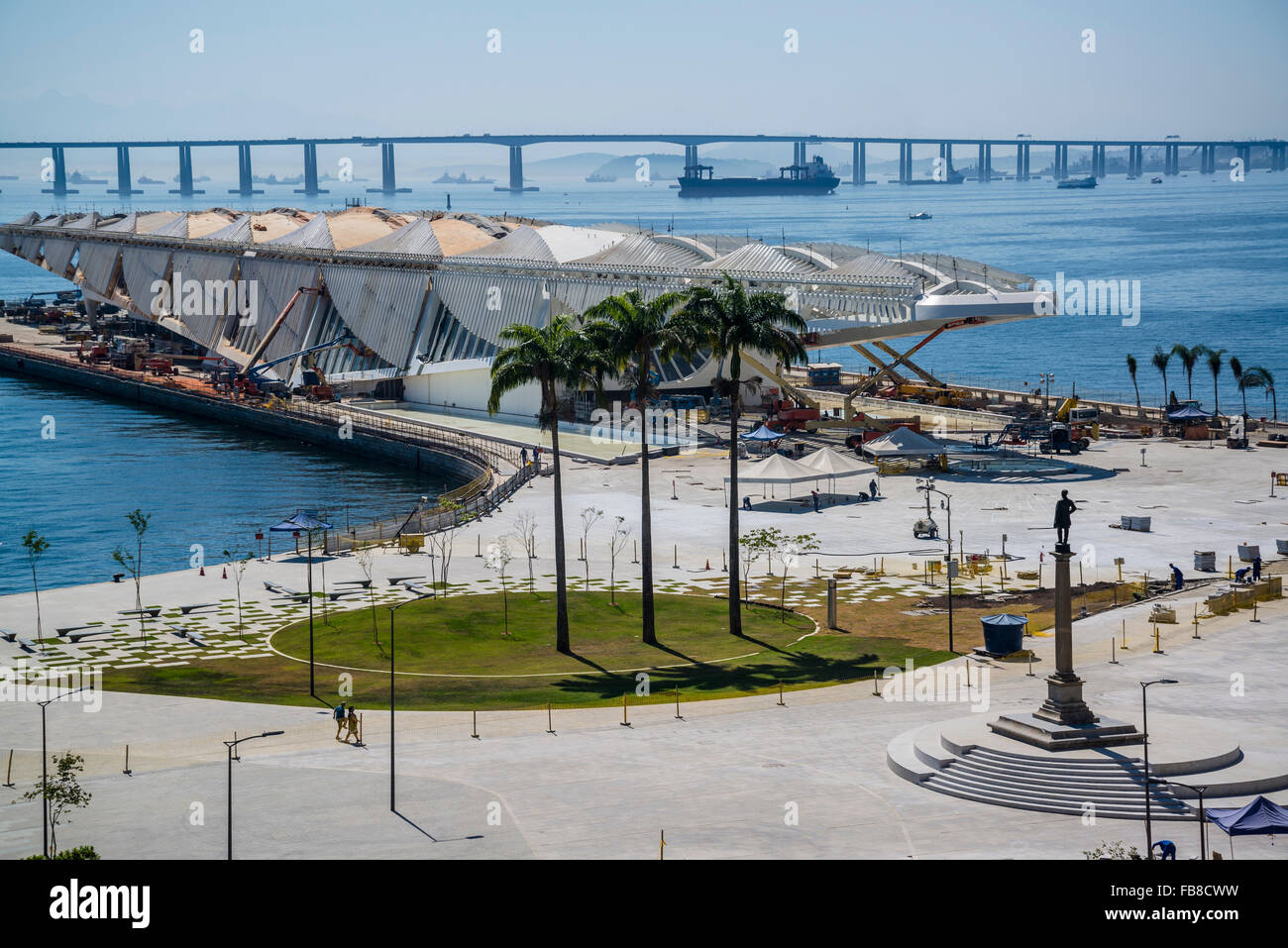 Bau des Museums von morgen, entworfen von Santiago Calatrava, Praca Maua, Rio De Janeiro, Brasilien Stockfoto