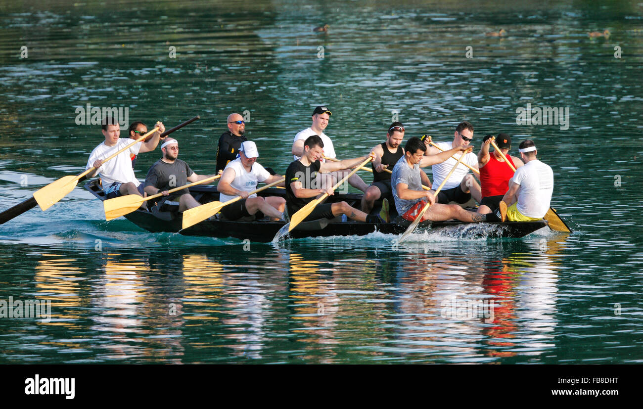 Traditionelle Maraton am Fluss Neretva in Dalmatien, Kroatien Stockfoto