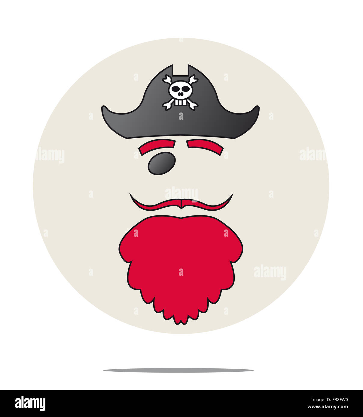 Abbildung eines Piraten mit roten Bart Stockfoto