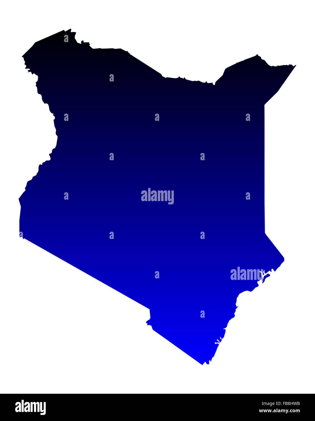 Karte von Kenia Stockfoto