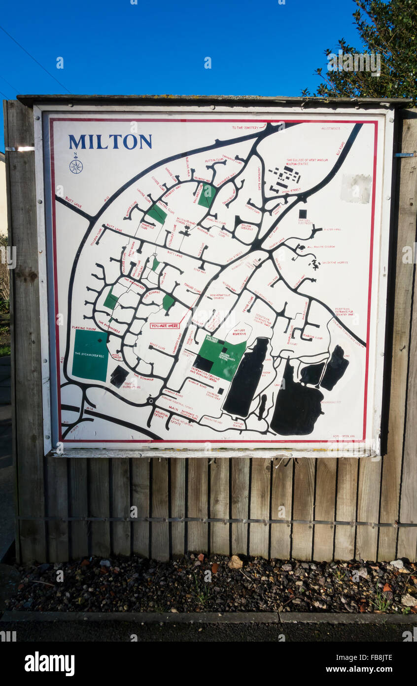 Milton Dorf Straßenkarte High Street Milton Stockfoto