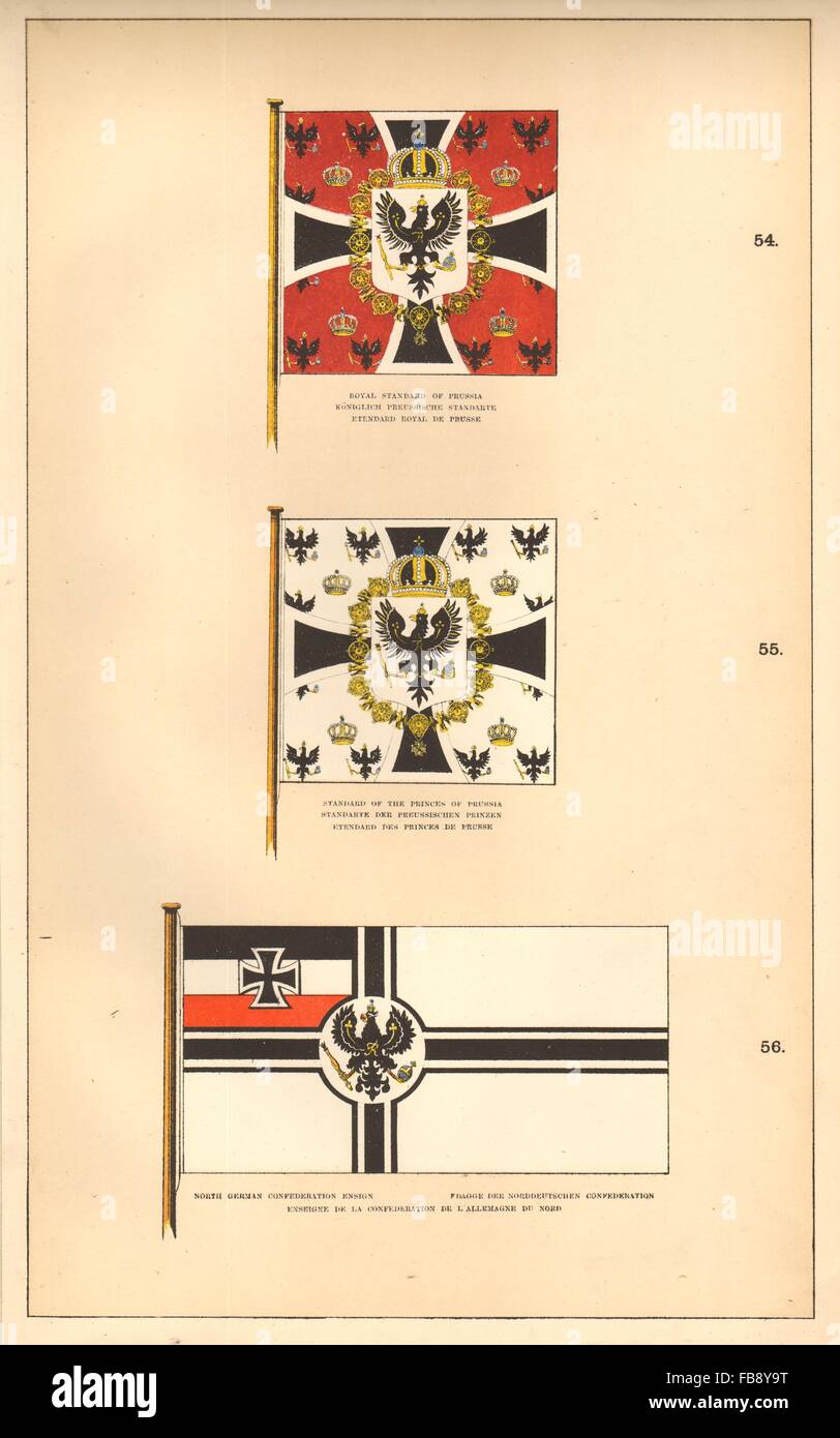 PREUßISCH/NORTH BUND FLAGS. Royal/Fürsten Standard. Ensign, 1873 Stockfoto