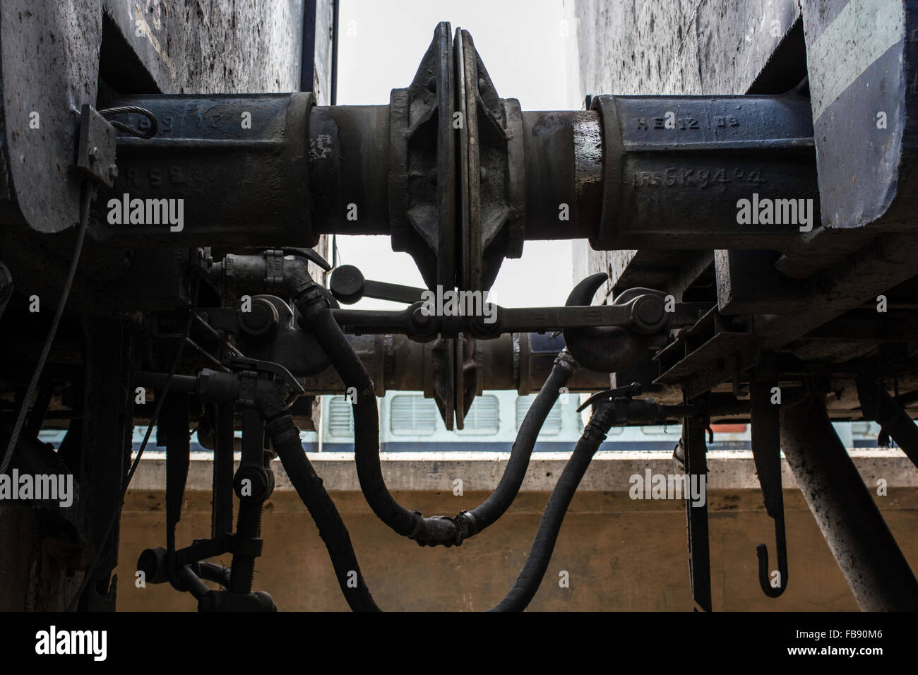 Details zu trainieren. Indian Railways Züge, Indien. Stockfoto