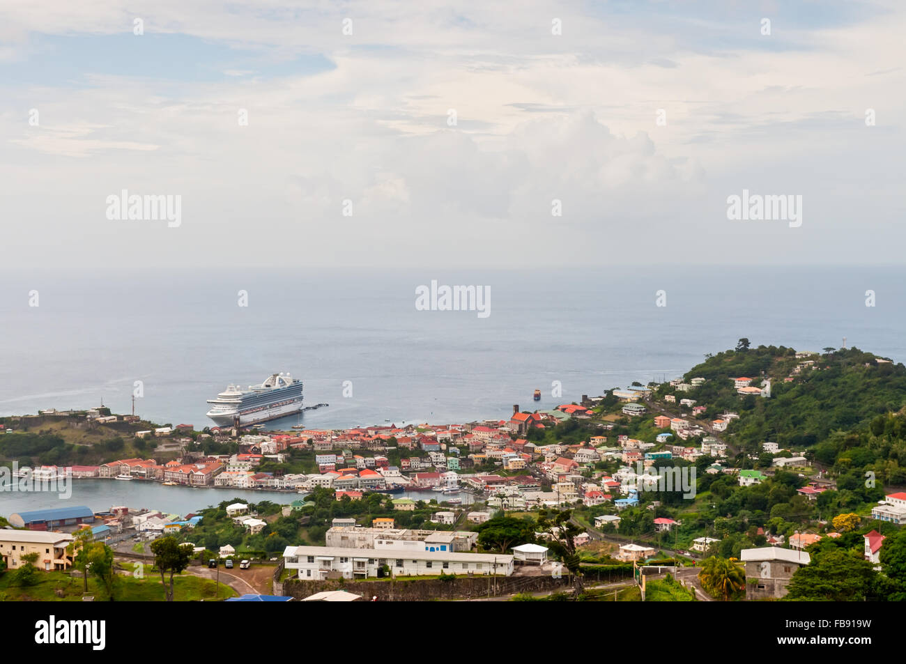 Panoramablick über Saint George's in Grenada, Caribbean. Stockfoto