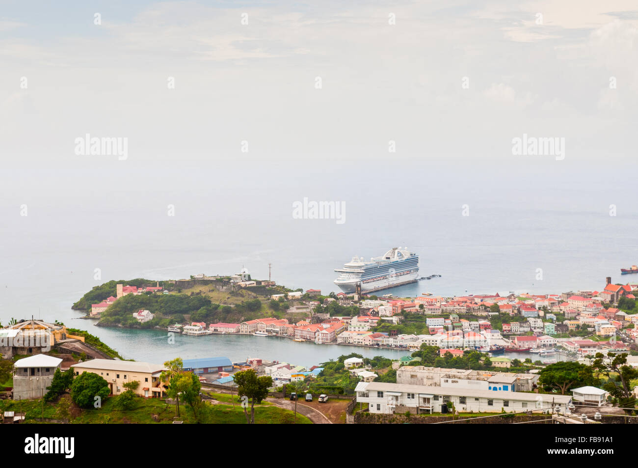 Panoramablick über Saint George's in Grenada, Caribbean. Stockfoto